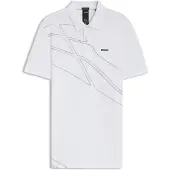 BOSS Polo Paddy en coton mélangé avec logo artistique