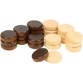 Philos Pions de backgammon en bois, 28 mm, couleur naturelle et marron