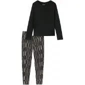 Schiesser Pyjama 'Modern Nightwear' noir / blanc