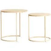 Light & Living Table d'appoint Sadar - Marron - Ø52x46cm + Ø50x40cm -.