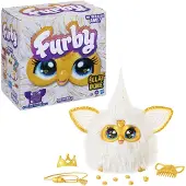 Furby Golden Glow, peluche à activation vocale qui brille dans le noir, jouet interactif, dès 6 ans