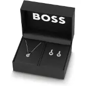 HUGO BOSS Parure collier et boucles d’oreilles avec boîte cadeau