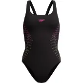 Speedo Placement Muscleback Swimsuit Noir UK 38 Femme