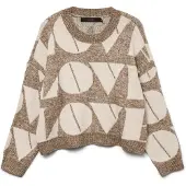 Vero Moda Pull-over 'VMLove' crème / noisette