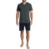 Tom Tailor Pyjama court bleu foncé / kaki