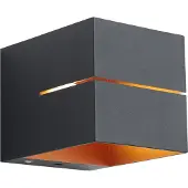 QAZQA Applique murale moderne noire avec intérieur doré - Pia
