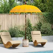 vidaXL Parasol balinais 260 Jaune 180-190 cm Coton et bois massif