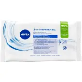 Nivea - 3 In 1 Cleansing Wipes Refreshing - 25 wipes