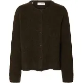 Selected Laine Mélangée Cardigan Femme Marron XS