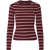 Pieces Pull-over rouge carmin / blanc naturel