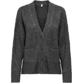 ONLY Cardigan 'ONLElsie' gris foncé / transparent
