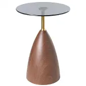 Beliani Table D'appoint Wallis Verre De Sécurité Marron/Noir