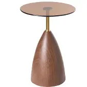 Beliani Table D'appoint Wallis Verre De Sécurité Marron