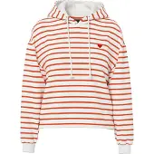 Pieces Sweat-shirt 'PCCHILLI' orange foncé / blanc