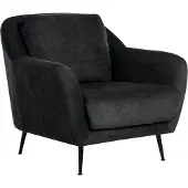 Beliani Fauteuil Eiby Tissu Chenille Noir