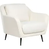 Beliani Fauteuil Eiby Tissu Chenille Blanc