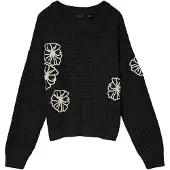 Vero Moda Pull-over oversize 'VMLaura' noir / blanc