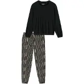 Schiesser Pyjama 'Modern Nightwear' gris / noir