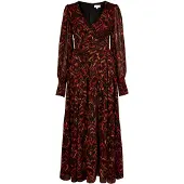 Apricot Robe jaune / bourgogne / noir