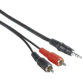 Hama 00205107 Câble Audio 5 M 3,5mm 2 X Rca Noir, Rouge