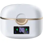 INF Casque sans fil Bluetooth 5.0 avec deux haut-parleurs dynamiques Blanc