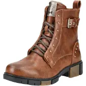 Mustang Bottines à lacets cognac