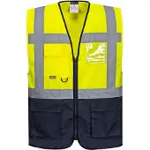 Portwest Gilet fluo secouriste Haute Visibilité Executive Warsaw Jaune / Marine 3XL