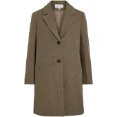 Vila Claudia Button Coat Beige 38 Femme
