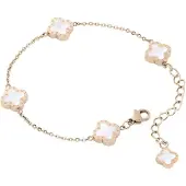 Lenoites Bracelet 'Leaf Clover' or rose / blanc