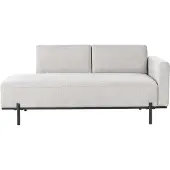 Beliani Chaise Longue Savasse Lin Synthétique Gris Clair