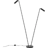 QAZQA Lampadaire moderne noir 2 lumières GU10 35mm - Thomas