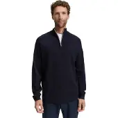 Tom Tailor 1047569 Basic Knit Troyer Sweater Bleu M Homme