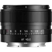 TTArtisan AF 40 mm F/2 Sony monture E noir