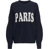 ONLY Pull-over 'ONLJERICO' bleu foncé / blanc