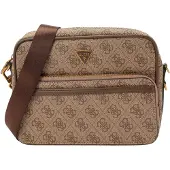 GUESS Sac à bandoulière 'MILANO CROSSBODY DOUBLE ZIP' beige / marron