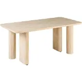 Beliani Table De Repas Barroy Marron Clair 180 Cm 90 Cm Bois