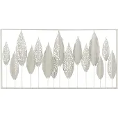 J-Line Wall Deco Feuilles Métal Blanc