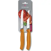 Victorinox Couteau à Tomates Victorinox Swiss Classic Dentelé Orange (2-pièces)