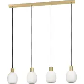 Eglo Lampe de table à manger dorée Manzanares avec verre blanc