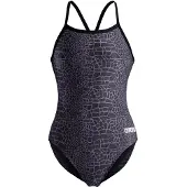 Arena Maillot de bain 'SNAKESKIN' anthracite / noir / blanc