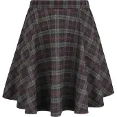 Banned Retro Jupe courte de - Jupe Evasée Rock Check - XS - 4XL - pour Femme - gris/lilas - Taille S