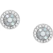 Fossil Boucles d'oreilles bleu clair / argent