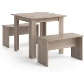 Vicco Ensemble de table à manger Sentio Sonoma 80x80cm avec 2 bancs, Model 37273