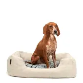 Lionto Lit pour chien chiné avec coussin réversible, 80x60 cm, beige /2