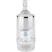 Aps Refroidisseur de bouteille de vin transparent avec bord chromé de luxe
