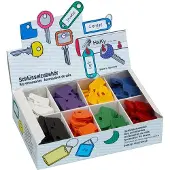 Wedo Cache-clé carré, présentoir de 200 pièces en plastique souple, dimensions du produit : (L)30 x, Multicolore