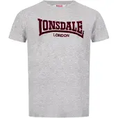 Lonsdale T-Shirt 'London' gris chiné / rouge foncé