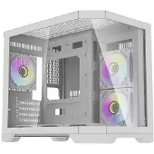 Darkflash FT418 Mini Boîtier PC tour avec 6x ventilateurs ARGB - Blanc