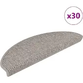 vidaXL Tapis d'escalier autocollants 30 pcs 65x21x4 cm argenté