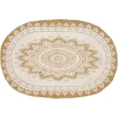 vidaXL Tapis de salon Motifs floraux naturels avec imprimé blanc 152 x 245 cm